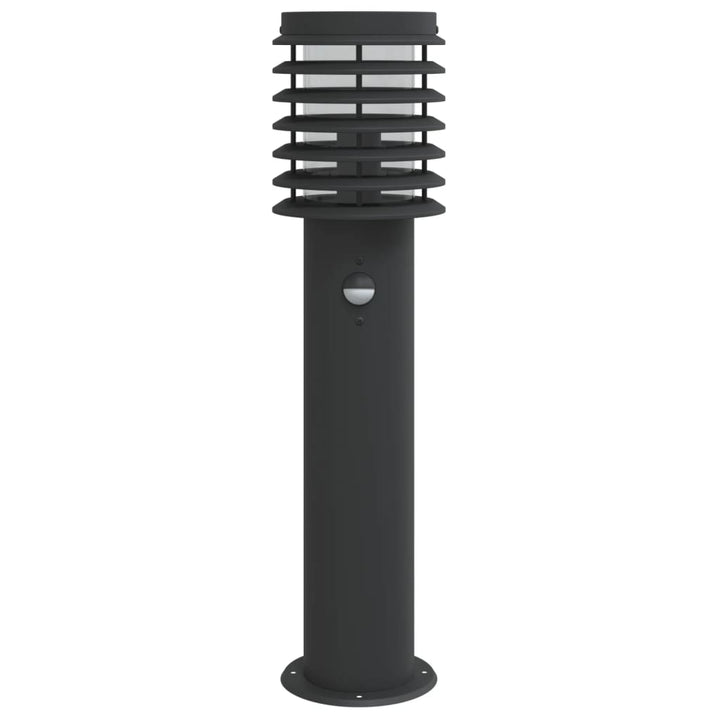 udendørs standerlampe med sensor 60 cm rustfrit stål sort