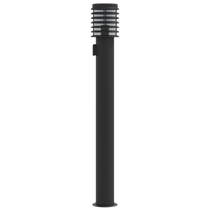 udendørs standerlampe med stikkontakt 60 cm rustfrit stål sort