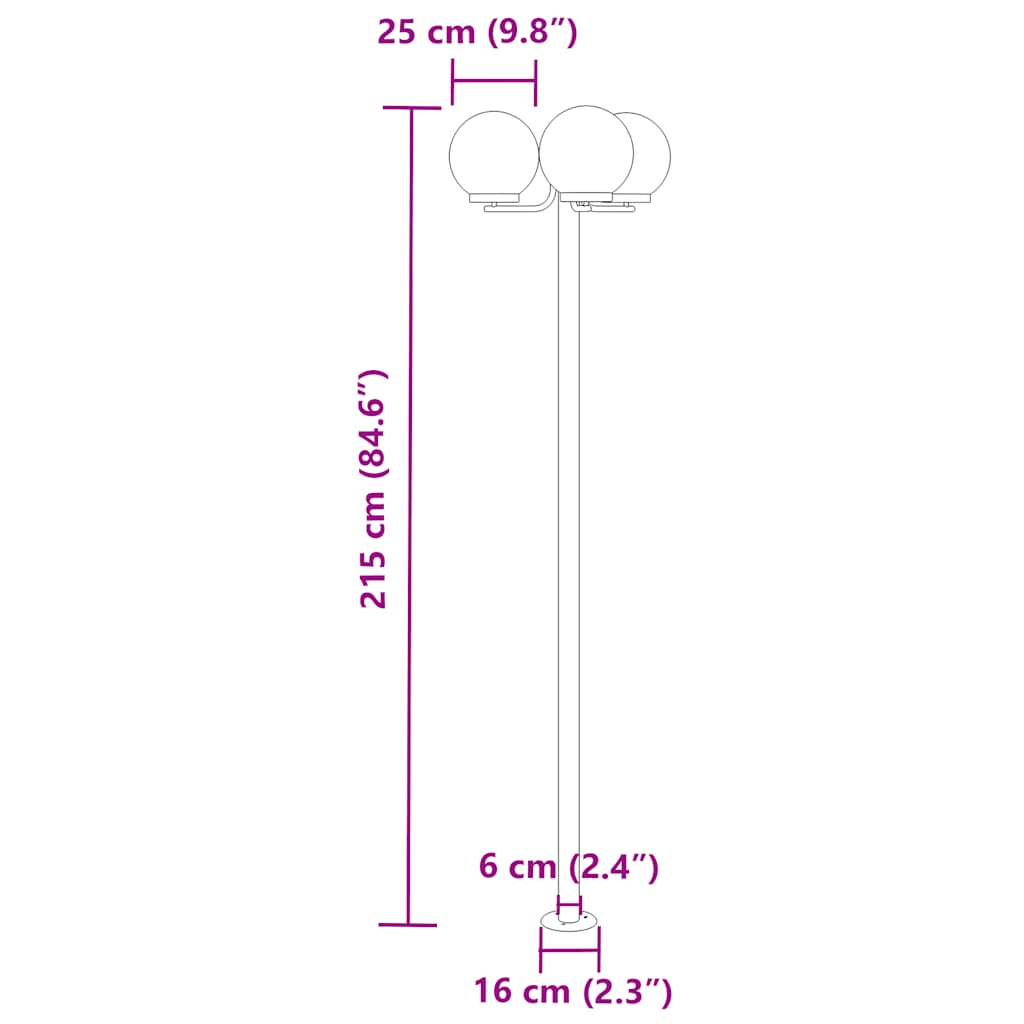 udendørs standerlamper 2 stk. 215 cm rustfrit stål sølvfarvet