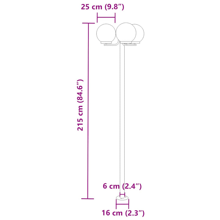 udendørs standerlamper 2 stk. 215 cm rustfrit stål sølvfarvet