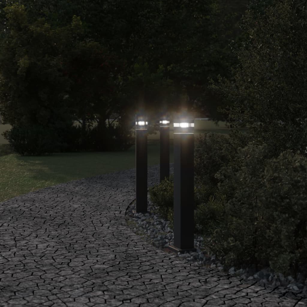 udendørs standerlampe 80 cm aluminium sort