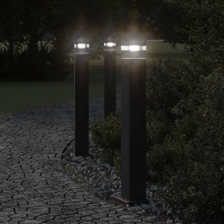 udendørs standerlampe 80 cm aluminium sort