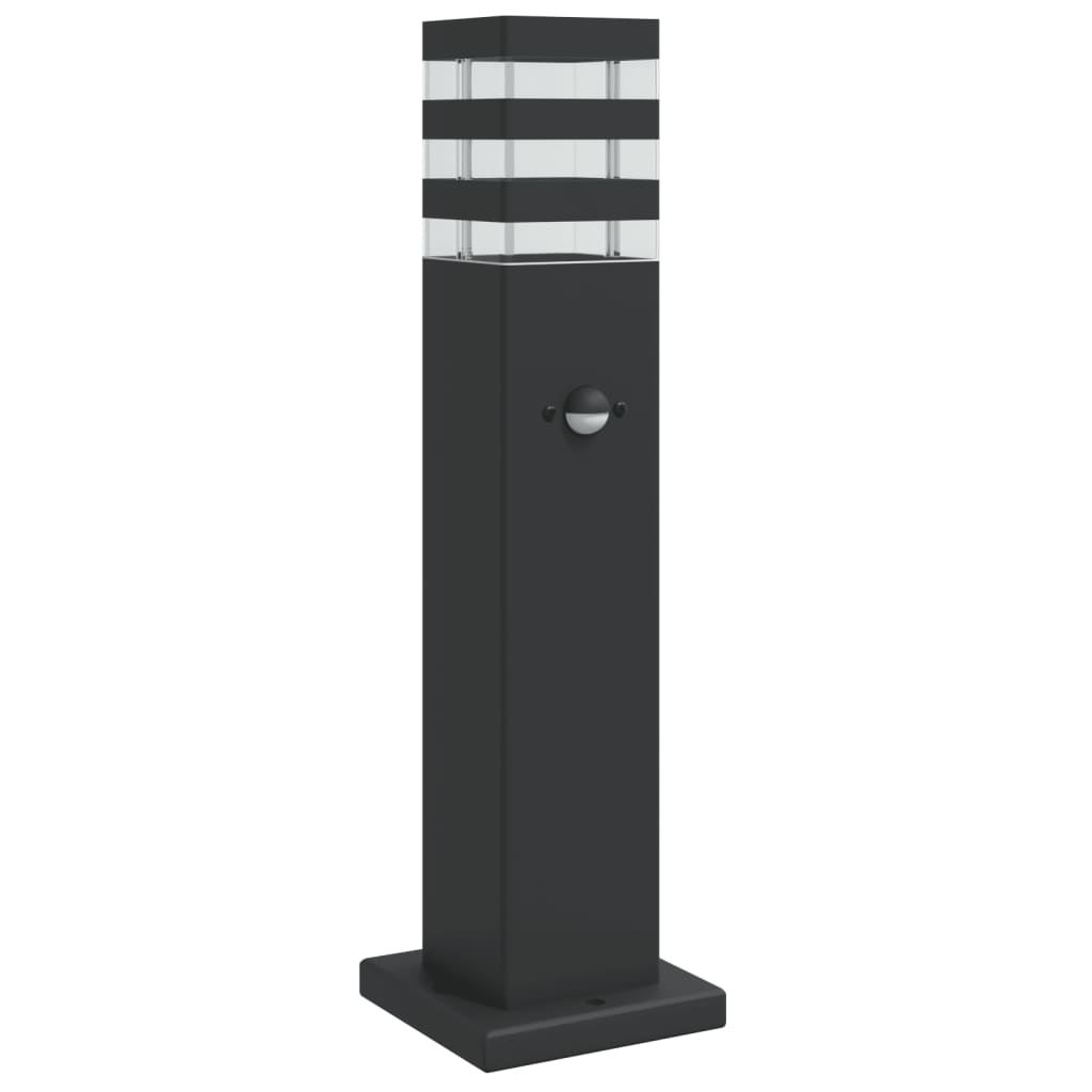 udendørs standerlampe med sensor 50 cm aluminium sort