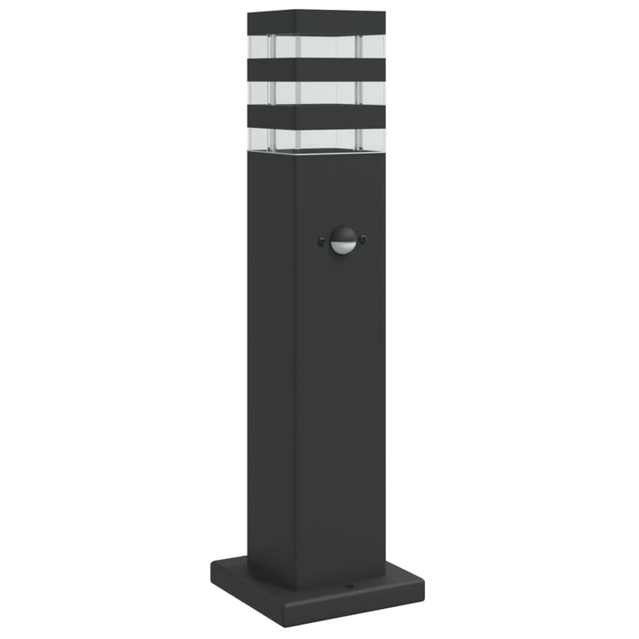 udendørs standerlampe med sensor 50 cm aluminium sort