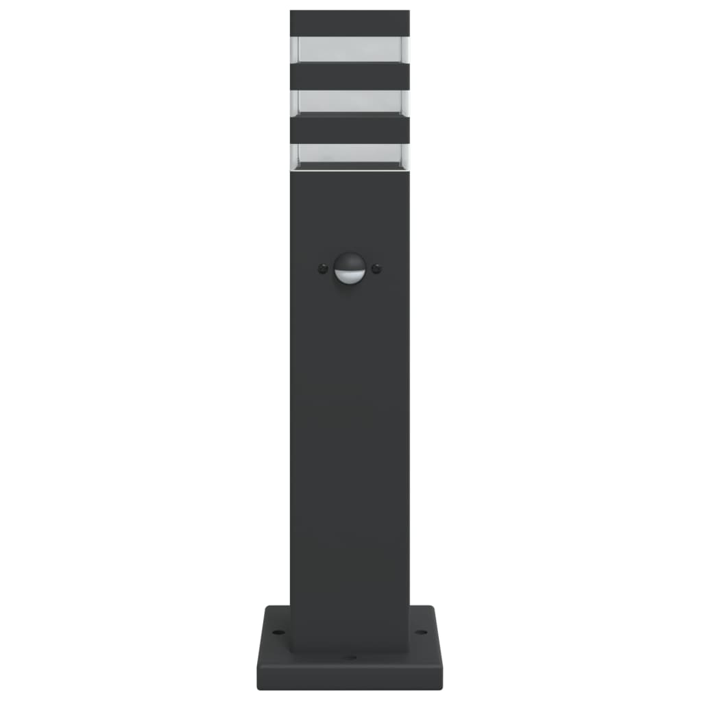 udendørs standerlampe med sensor 50 cm aluminium sort