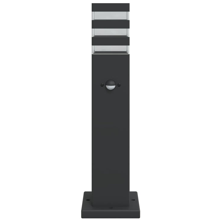 udendørs standerlampe med sensor 50 cm aluminium sort