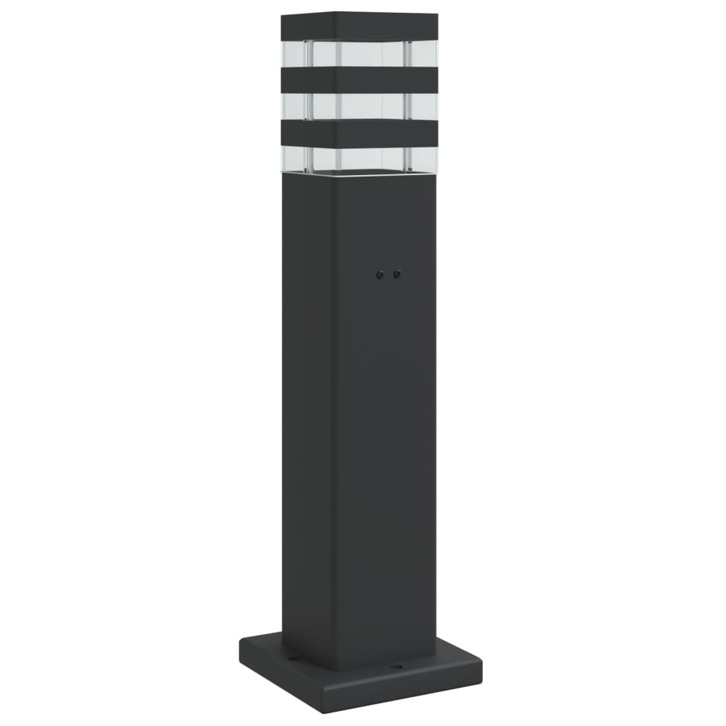 udendørs standerlampe med stikkontakt 50 cm aluminium sort