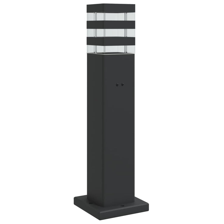 udendørs standerlampe med stikkontakt 50 cm aluminium sort