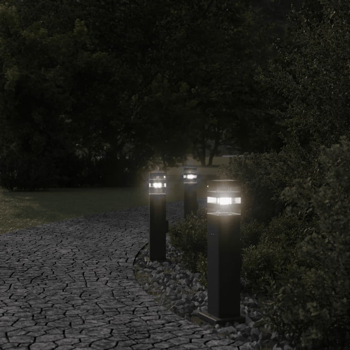 udendørs standerlampe med stikkontakt 50 cm aluminium sort