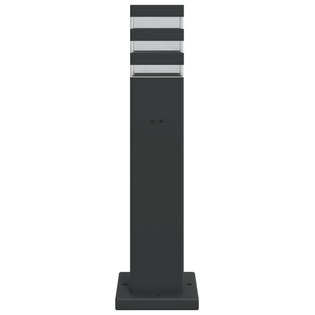 udendørs standerlampe med stikkontakt 50 cm aluminium sort