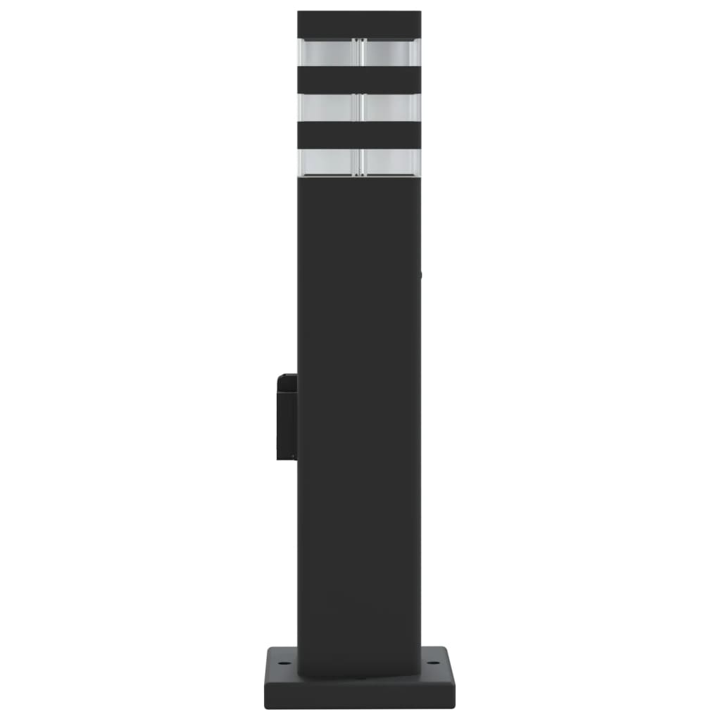 udendørs standerlampe med stikkontakt 50 cm aluminium sort