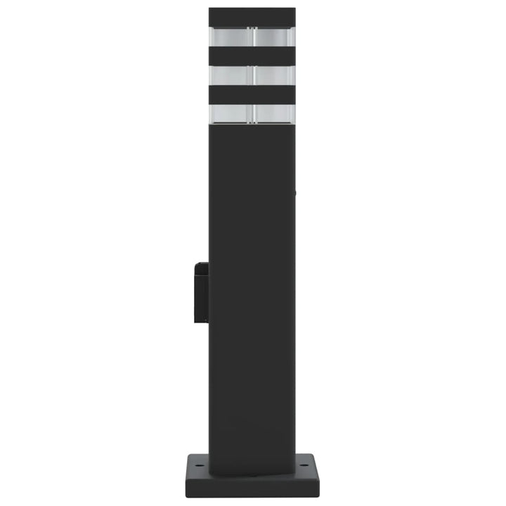 udendørs standerlampe med stikkontakt 50 cm aluminium sort