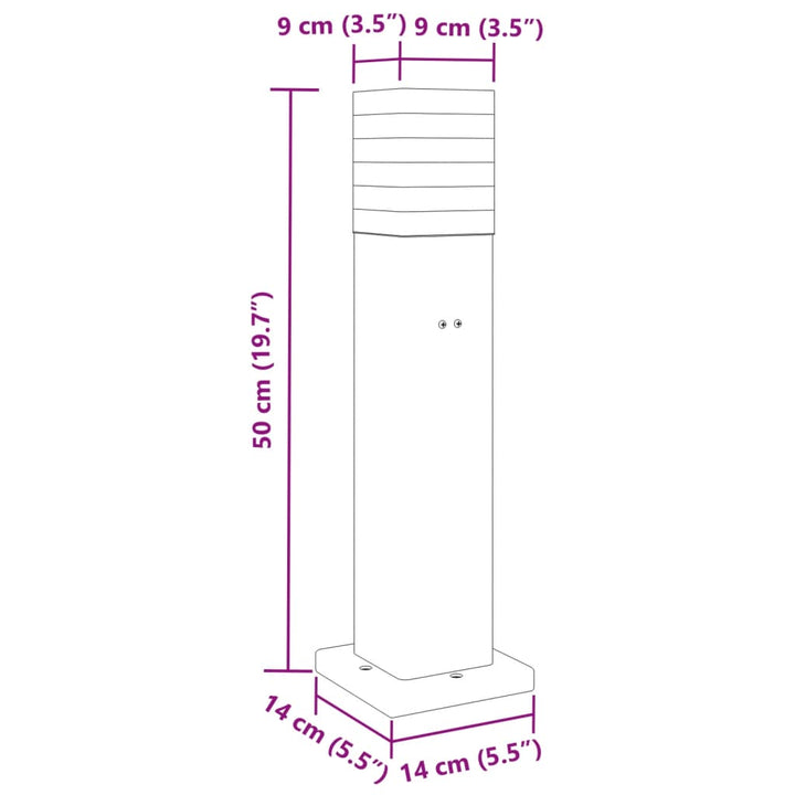 udendørs standerlampe med stikkontakt 50 cm aluminium sort