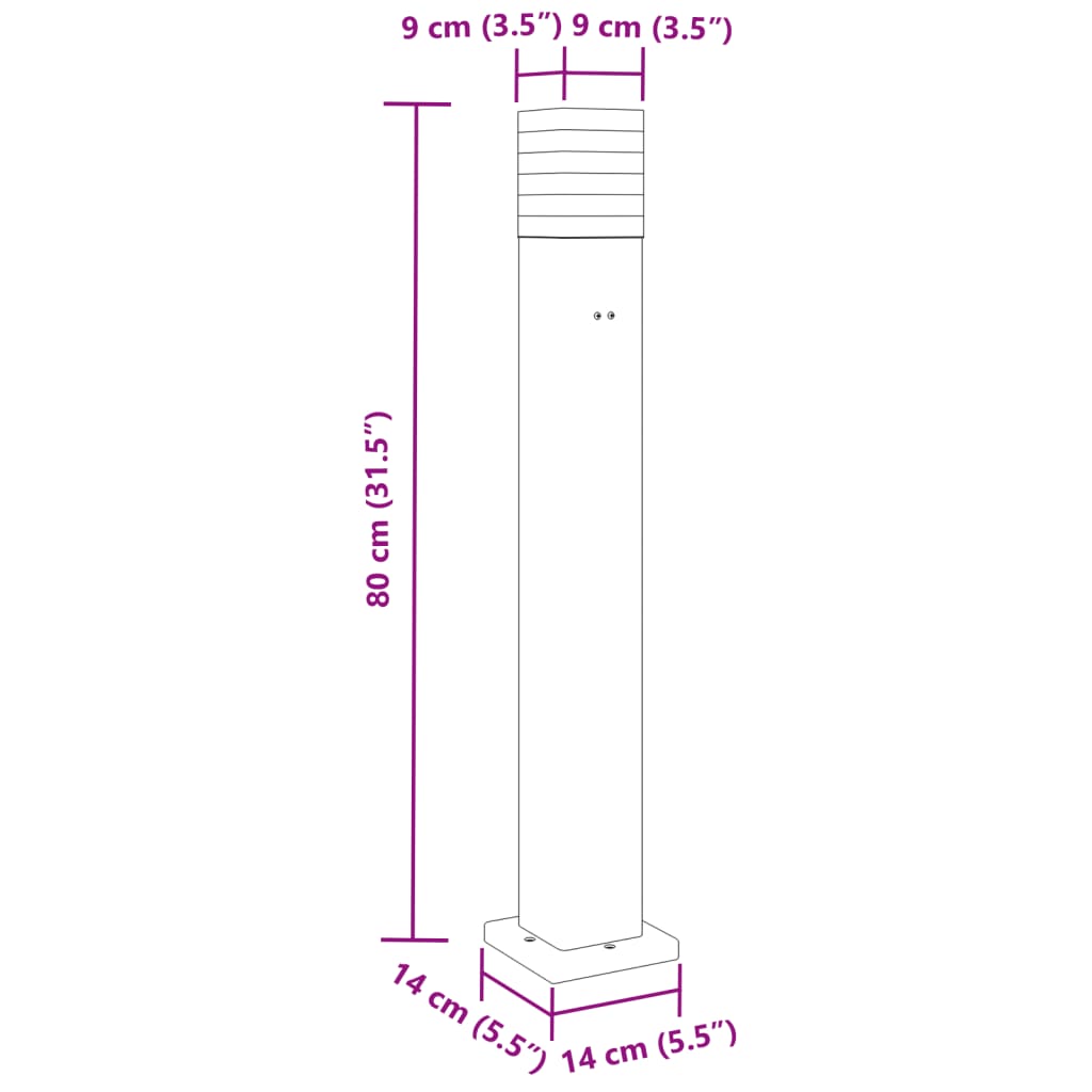 udendørs standerlamper 3 stk. stikkontakt 80 cm aluminium sort