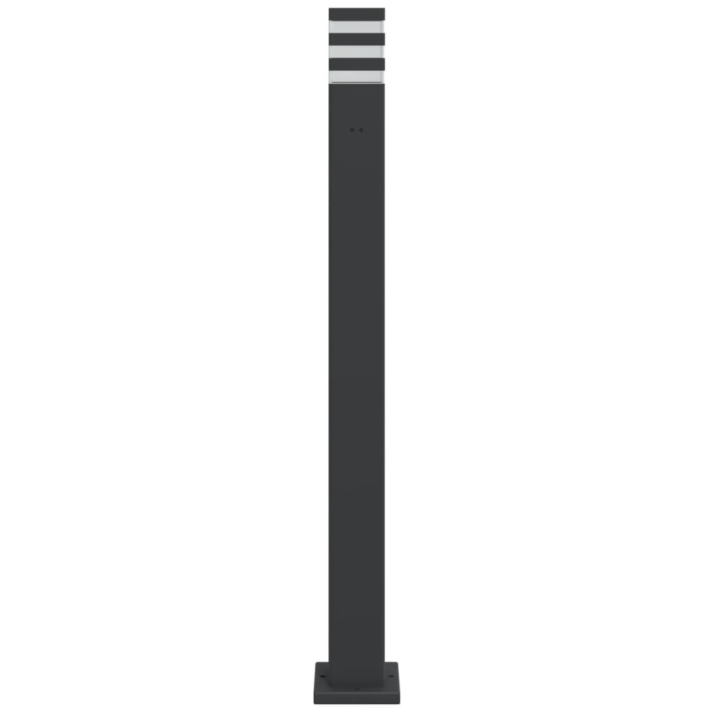 udendørs standerlampe med stikkontakt 110 cm aluminium sort