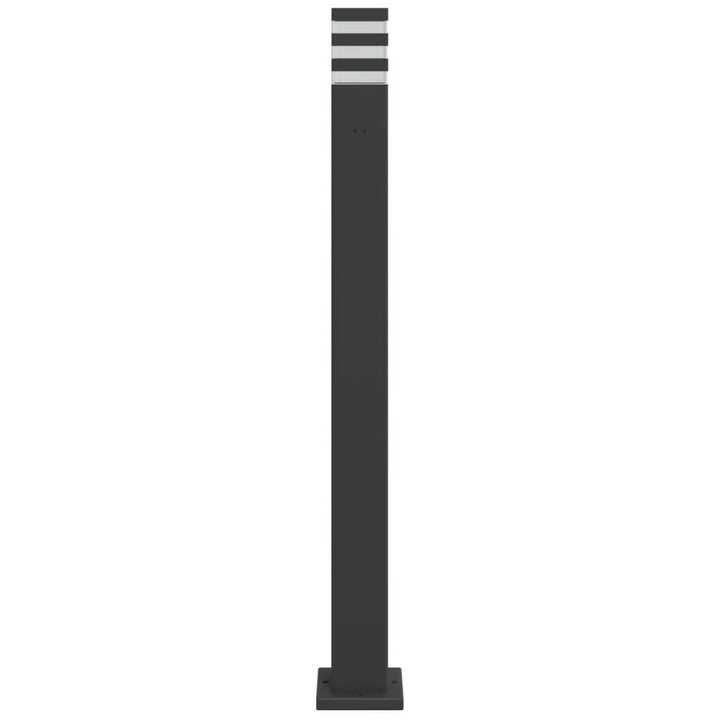 udendørs standerlampe med stikkontakt 110 cm aluminium sort