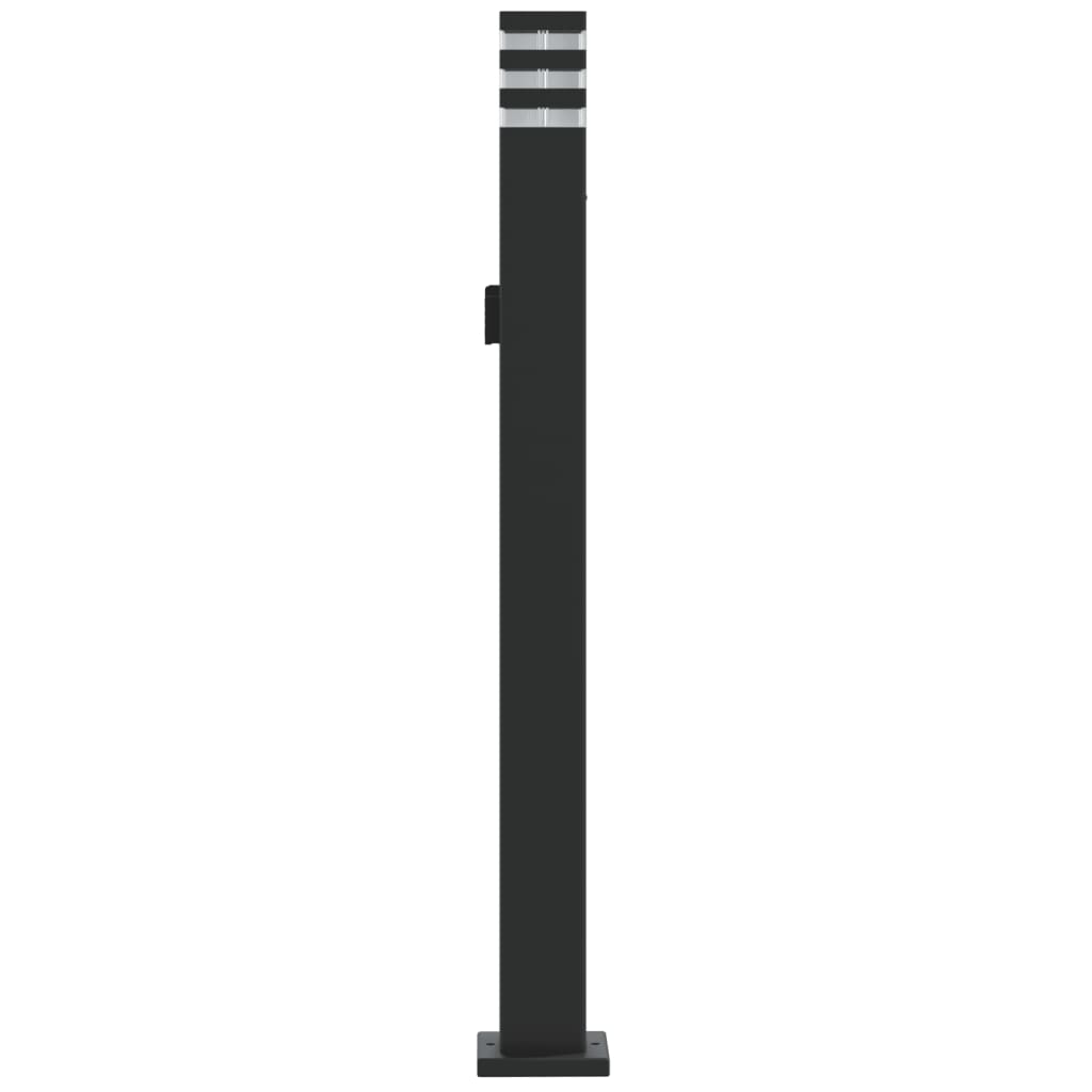 udendørs standerlampe med stikkontakt 110 cm aluminium sort
