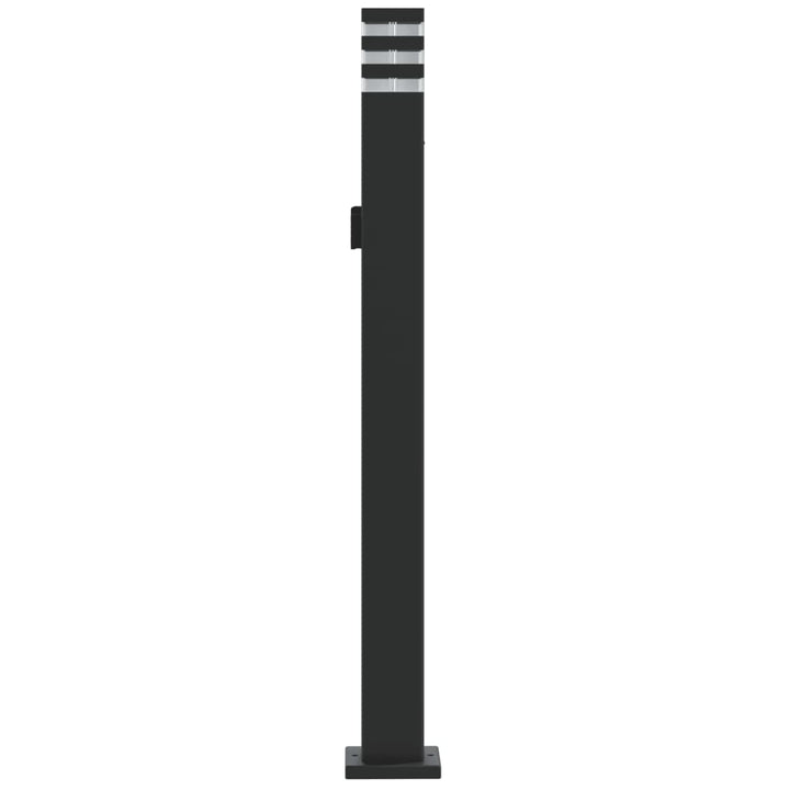 udendørs standerlampe med stikkontakt 110 cm aluminium sort