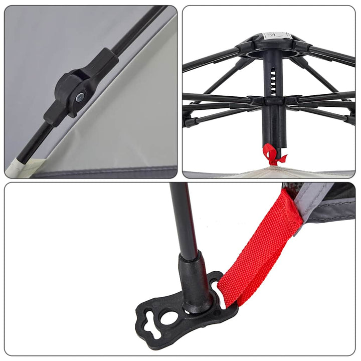 2-personers campingtelt vandtæt quick-release grå