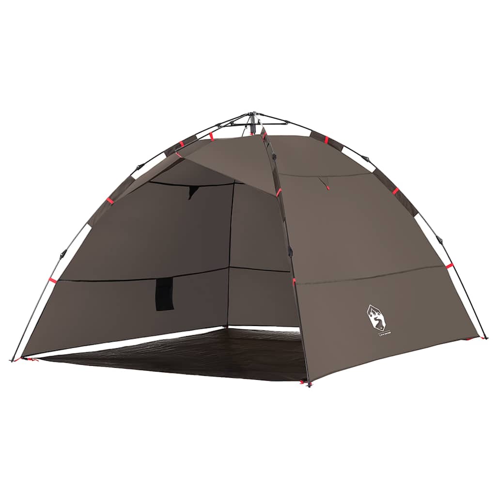 4-personers fisketelt quick release brun