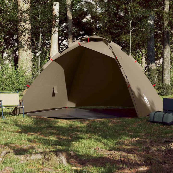 4-personers fisketelt quick release brun