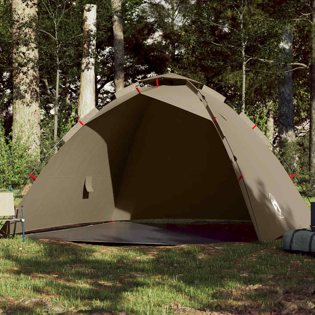 4-personers fisketelt quick release brun
