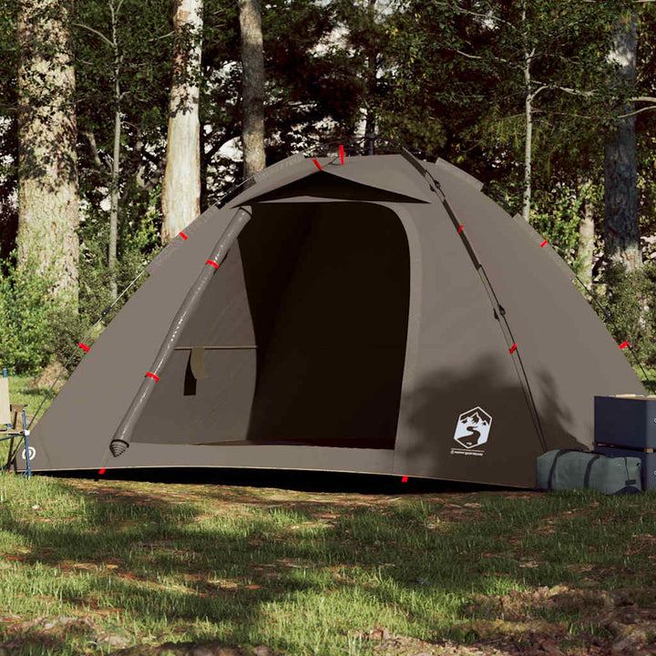 4-personers fisketelt quick release brun