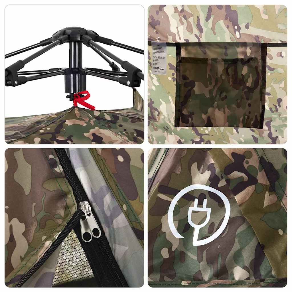 4-personers fisketelt quick-release camouflage