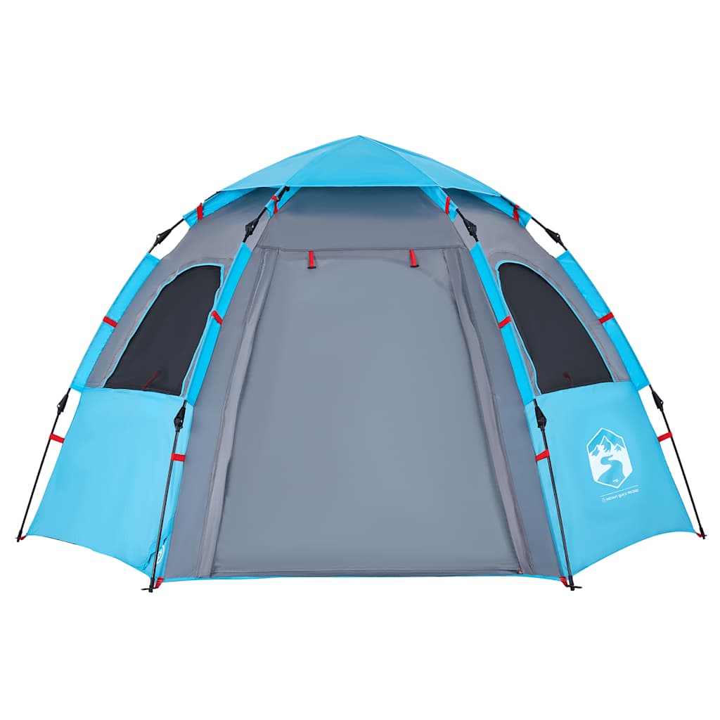 4-personers campingtelt quick-release blå