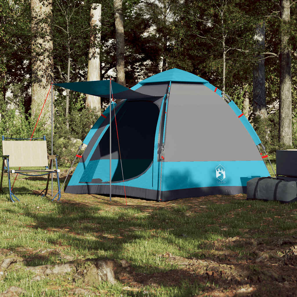 4-personers campingtelt quick-release blå