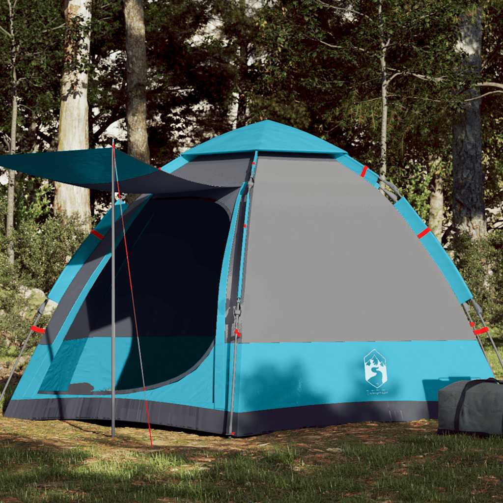 4-personers campingtelt quick-release blå