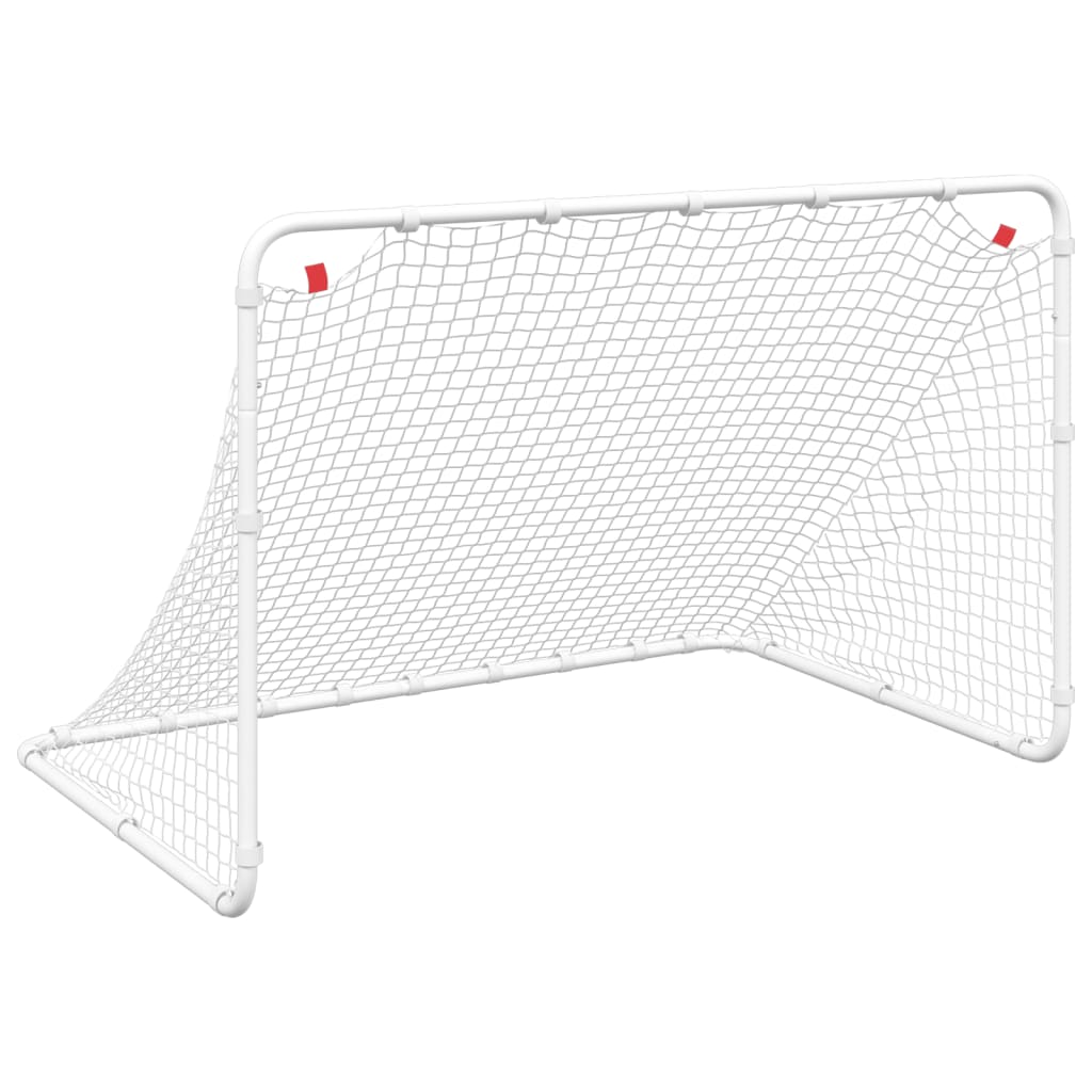 fodboldmål hvid 122x81x81 cm stål