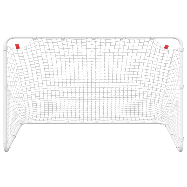 fodboldmål hvid 122x81x81 cm stål