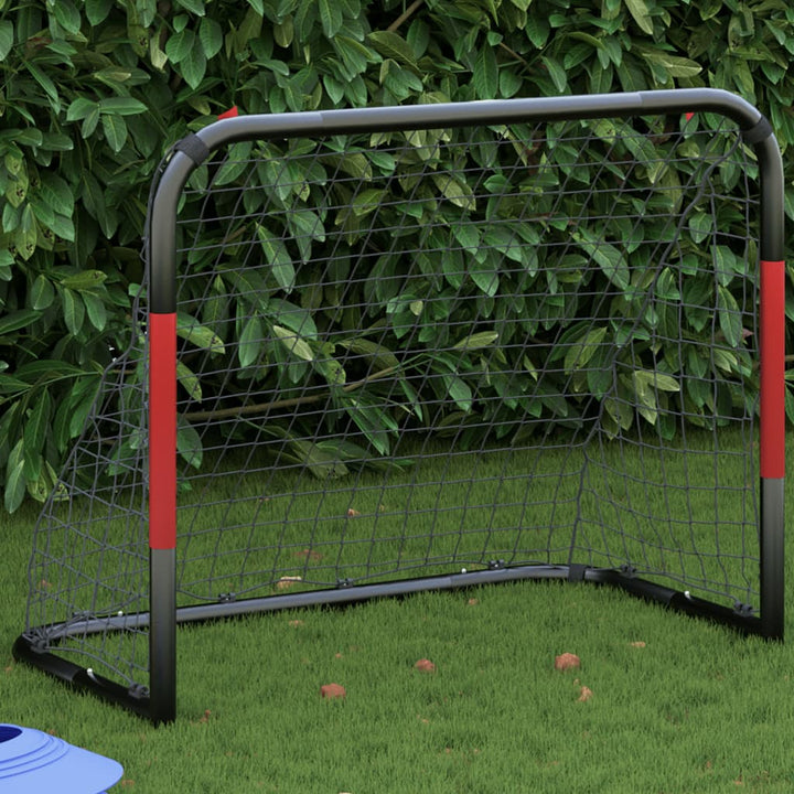 fodboldmål med net 90x48x71 cm stål rød og sort