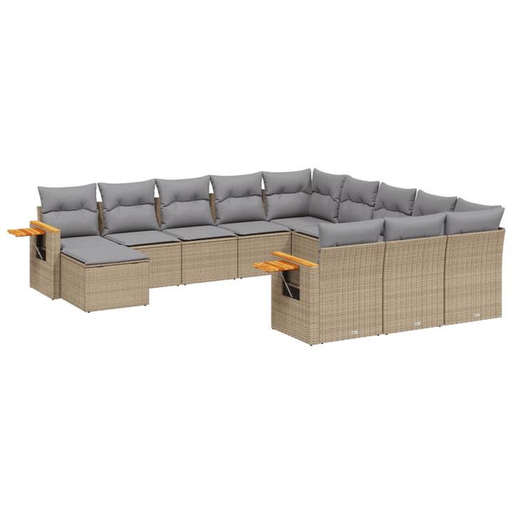 sofasæt til haven 11 dele med hynder polyrattan beige