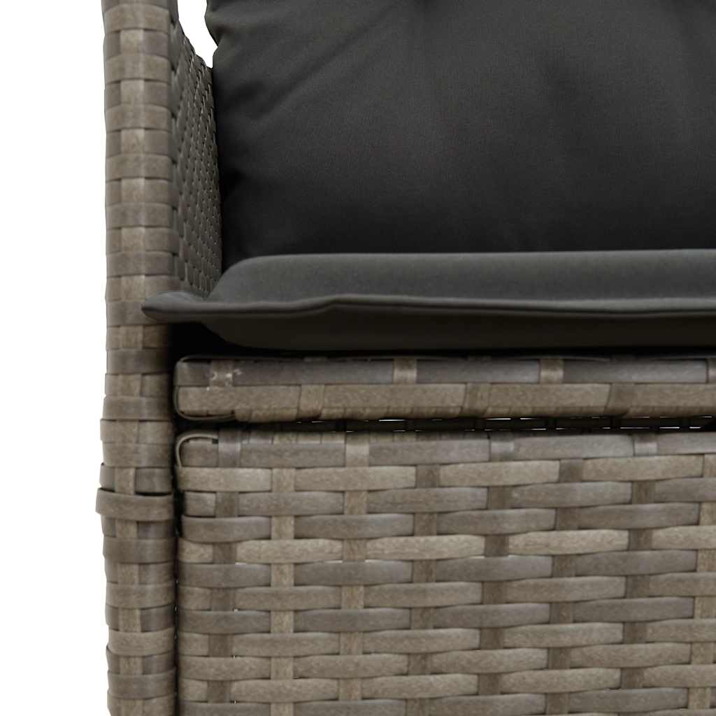 spisebordssæt til haven 7 dele med hynder polyrattan grå