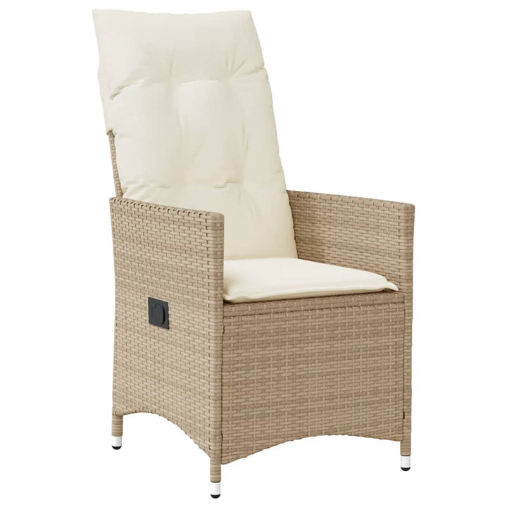 spisebordssæt til haven 7 dele med hynder polyrattan beige