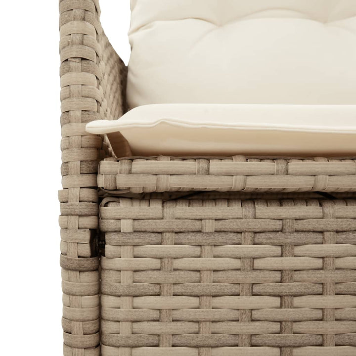 spisebordssæt til haven 7 dele med hynder polyrattan beige