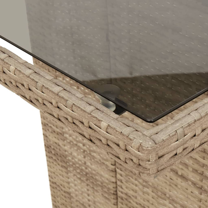 bistrosæt til haven 9 dele med hynder polyrattan beige