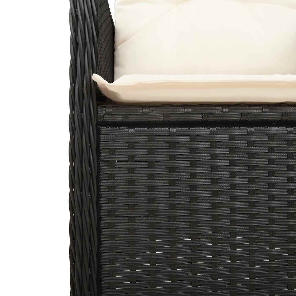 bistrosæt til haven 5 dele med hynder polyrattan sort