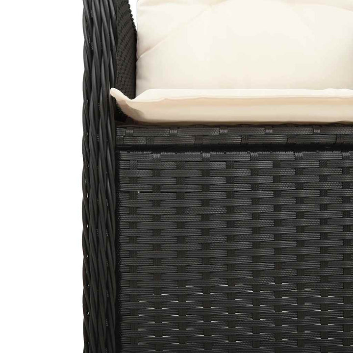 bistrosæt til haven 5 dele med hynder polyrattan sort