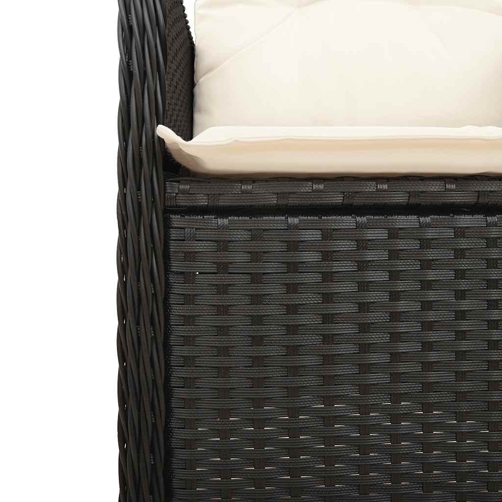 bistrosæt til haven 5 dele med hynder polyrattan sort