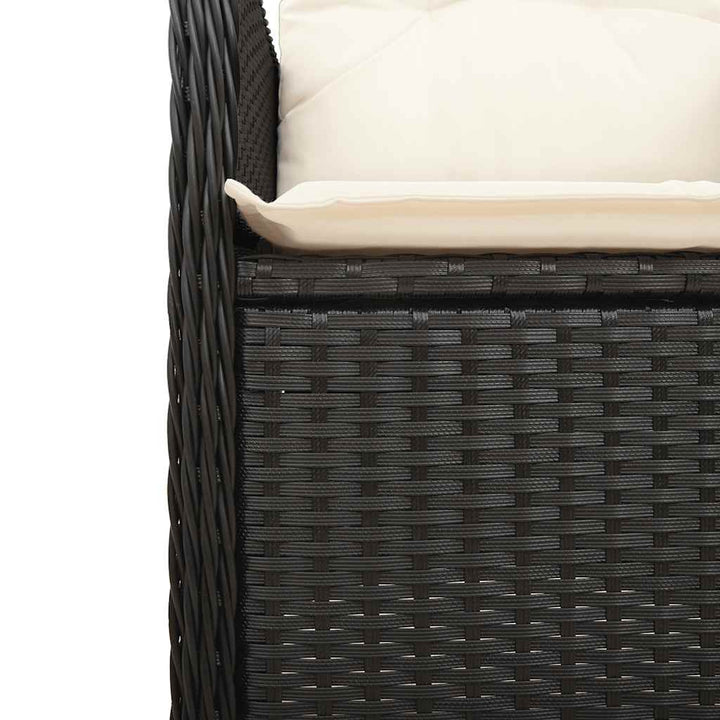 bistrosæt til haven 5 dele med hynder polyrattan sort
