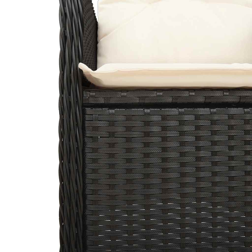 bistrosæt til haven 9 dele med hynder polyrattan sort