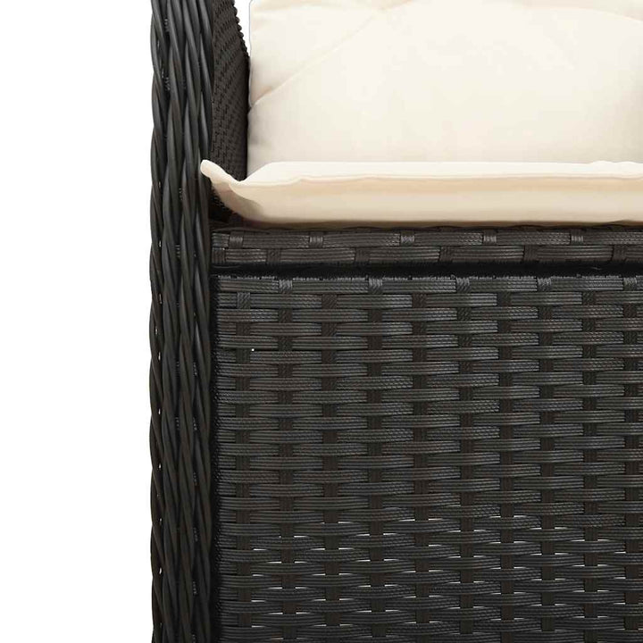 bistrosæt til haven 9 dele med hynder polyrattan sort