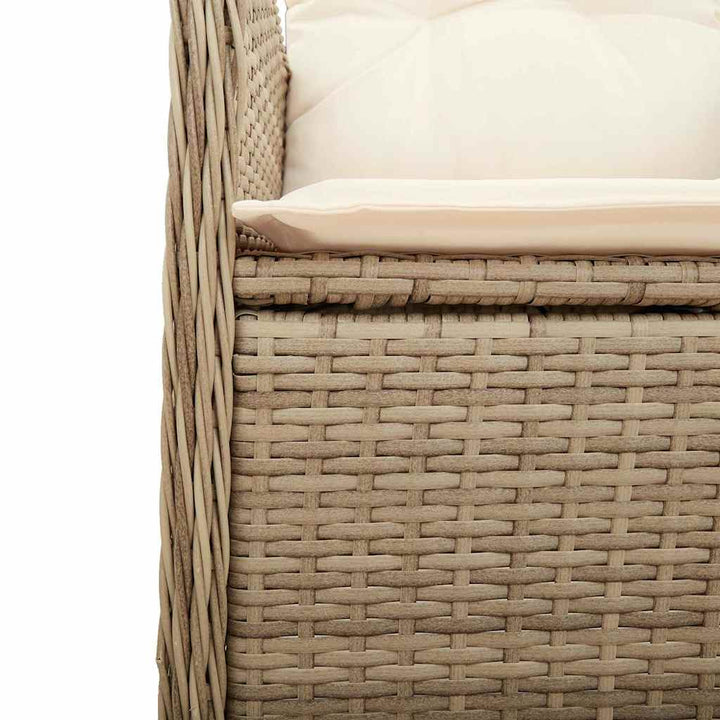bistrosæt til haven 5 dele med hynder polyrattan beige