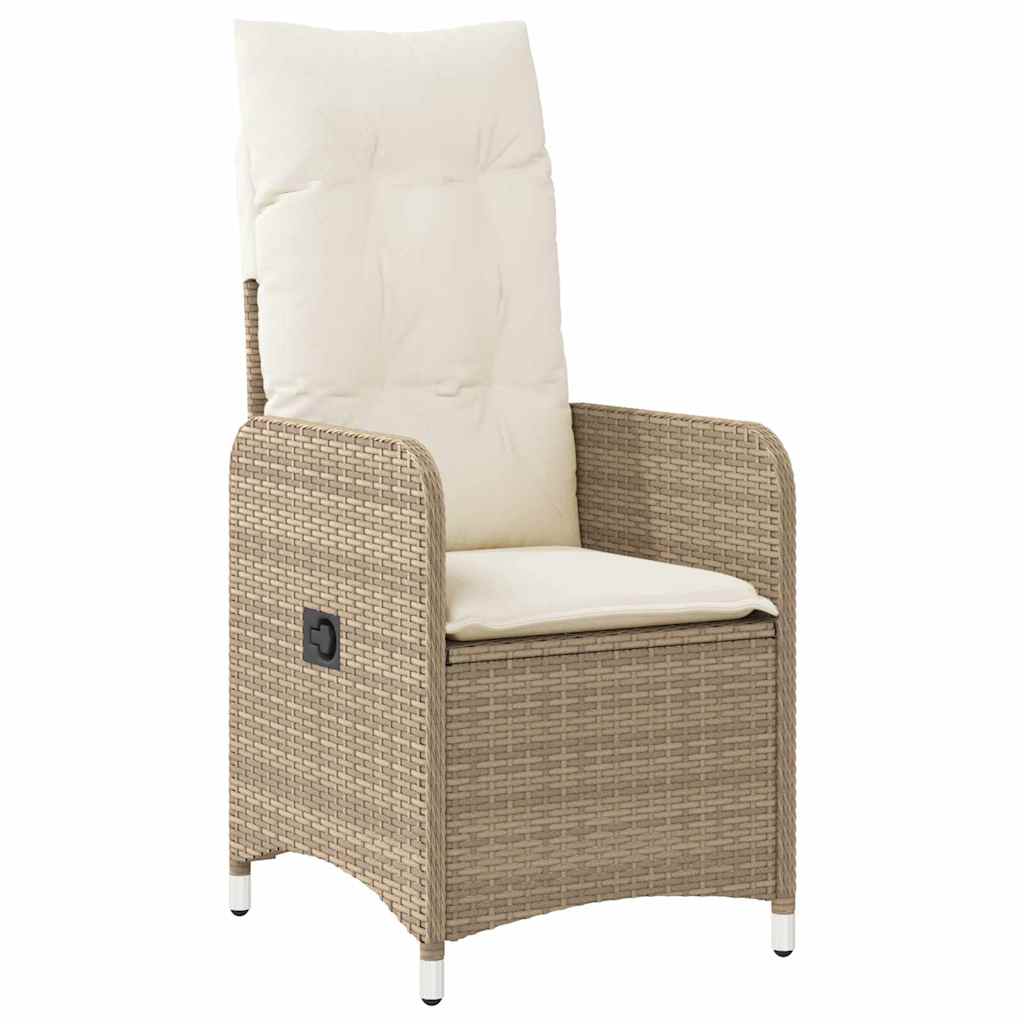 bistrosæt til haven 5 dele med hynder polyrattan beige