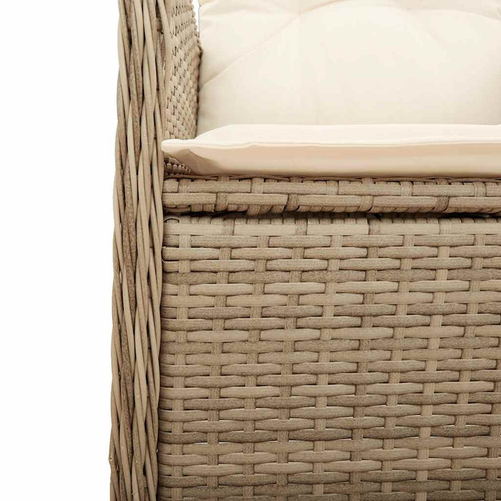 bistrosæt til haven 5 dele med hynder polyrattan beige