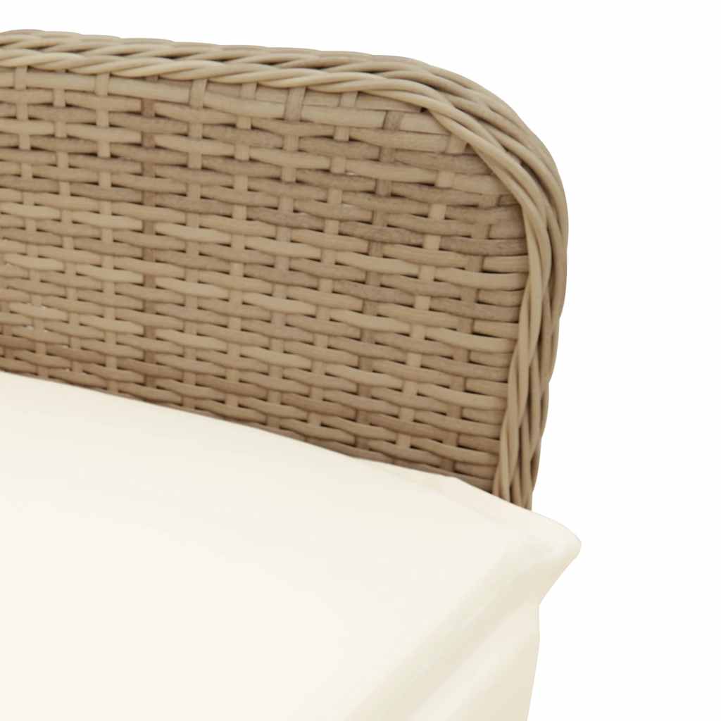 bistrosæt til haven 3 dele med hynder polyrattan brun