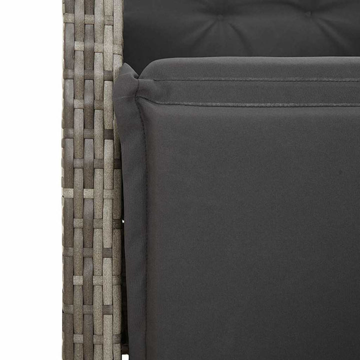 bistrosæt til haven 9 dele med hynder polyrattan grå